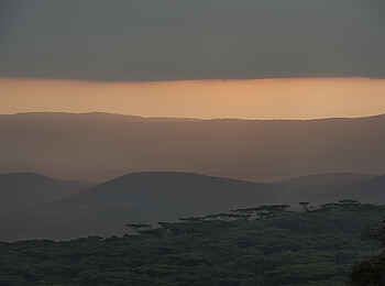 The Highlands Camp: Sonnenuntergang über Ngorongoro-Landschaft