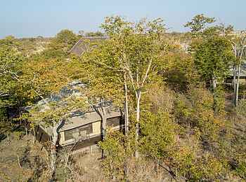 Camp Kuzuma: Luftbild einer Zeltsuite Camp Kuzuma: Luftbild einer Zeltsuite