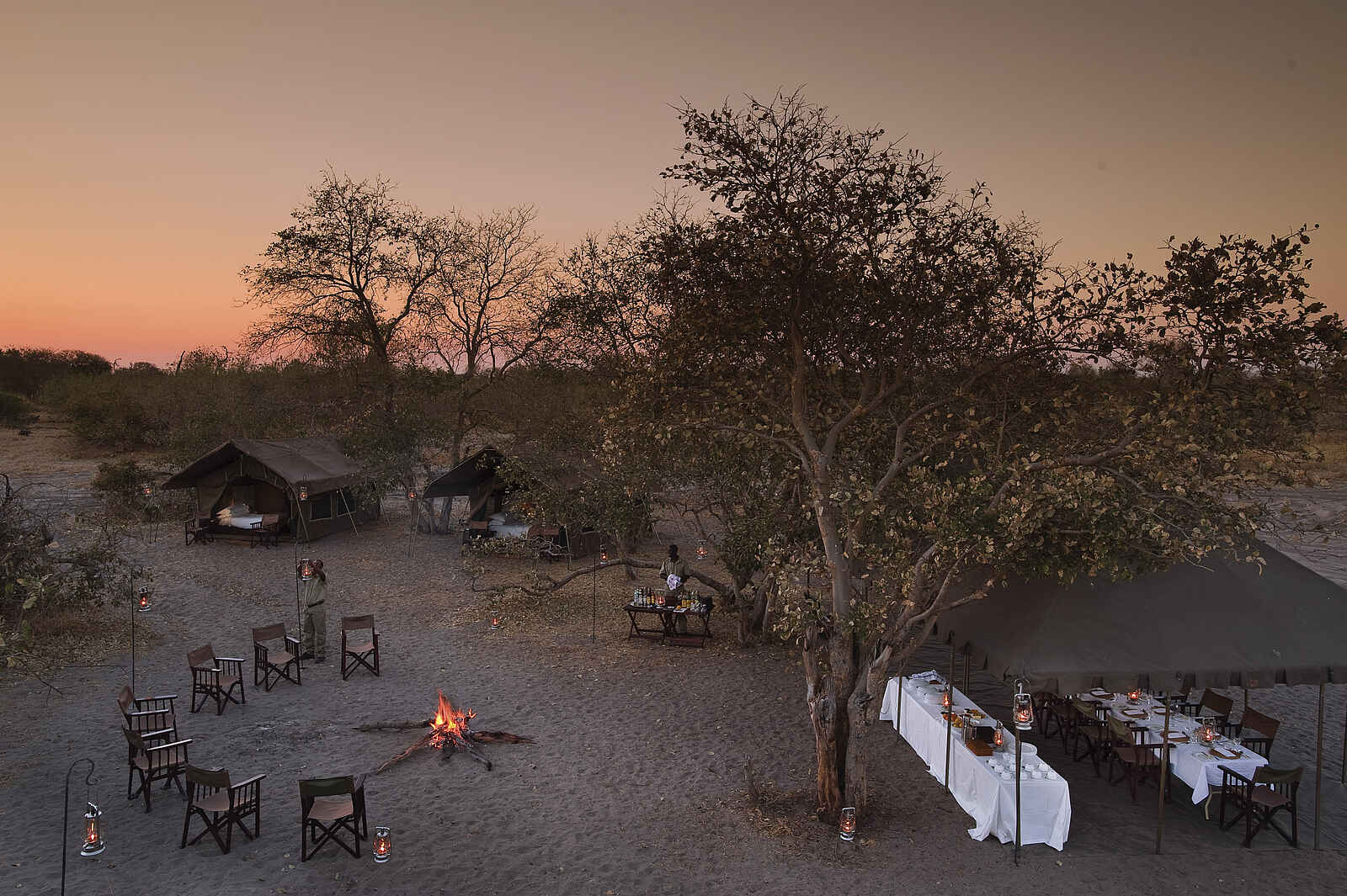Chobe under Canvas: Das Camp aus der Luft Chobe under Canvas: Das Camp aus der Luft