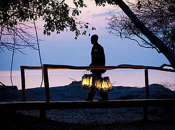 Pumulani Lodge: Abendbeleuchtung