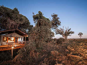 Rra Dinare Camp: Gästezelt am Rand einer Schwemmebene