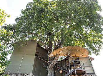 Jackalberry Tented Camp: Rückseite des Turms