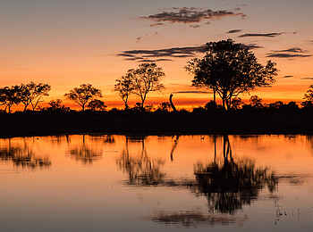 Splash Camp: Reflektion eines Sonnenuntergangs