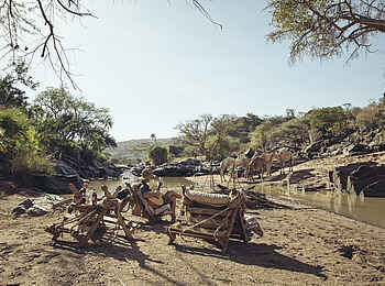 Ol Malo: Pause während der Kamelexkursion