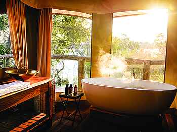 Ila Safari Lodge: Das Badezimmer im Familien Zelt