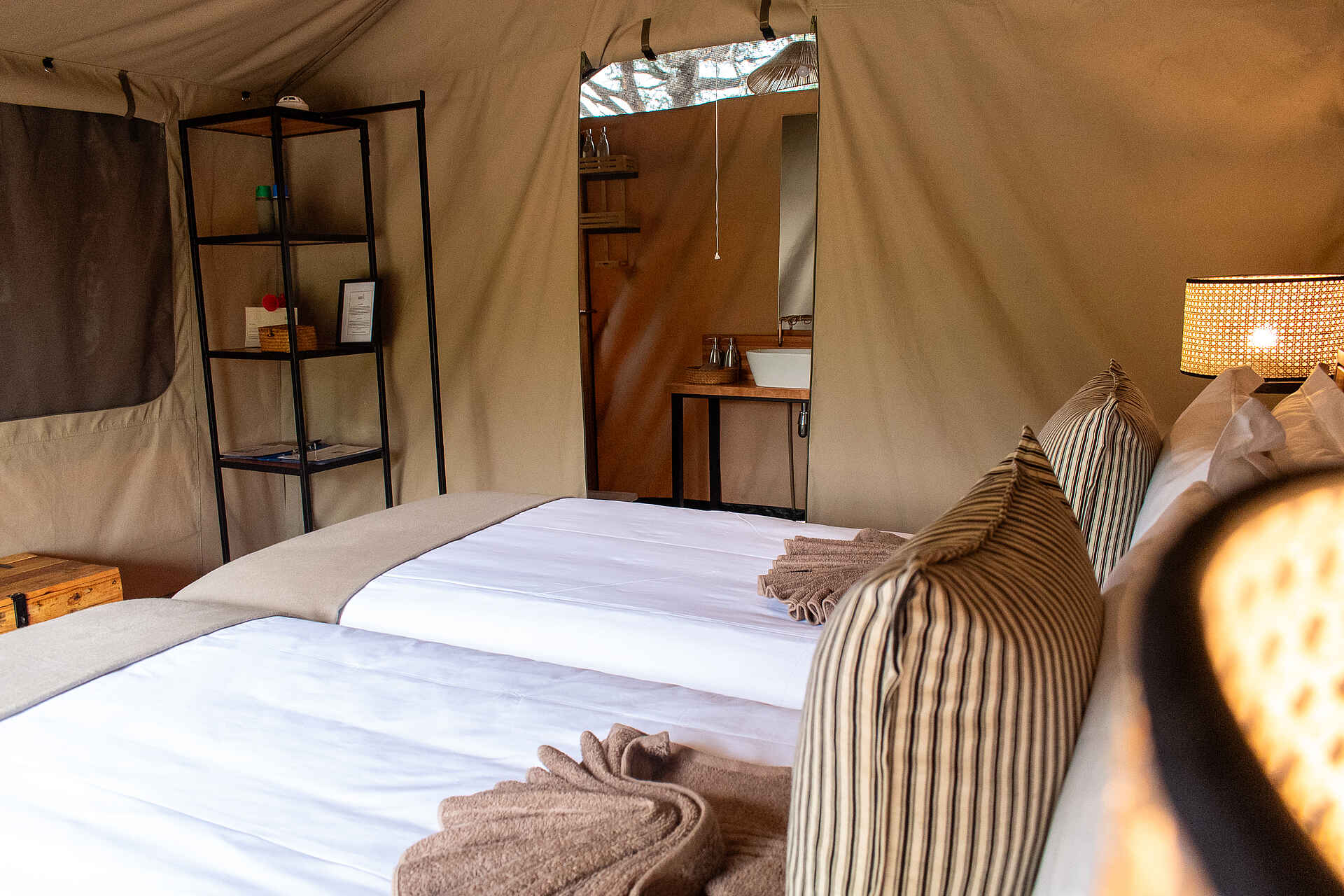 Mababe Tented Camp: Einzelbetten Mababe Tented Camp: Einzelbetten