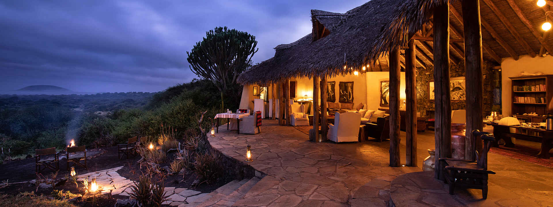 Ol Donyo Lodge: die Terrasse des Hauptgebäudes