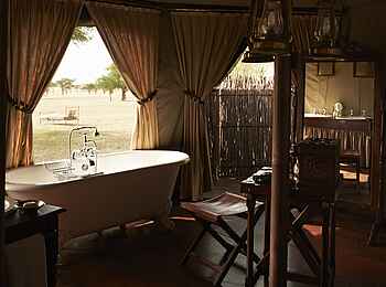 Singita Sabora Tented Camp: Viktorianische Badewanne