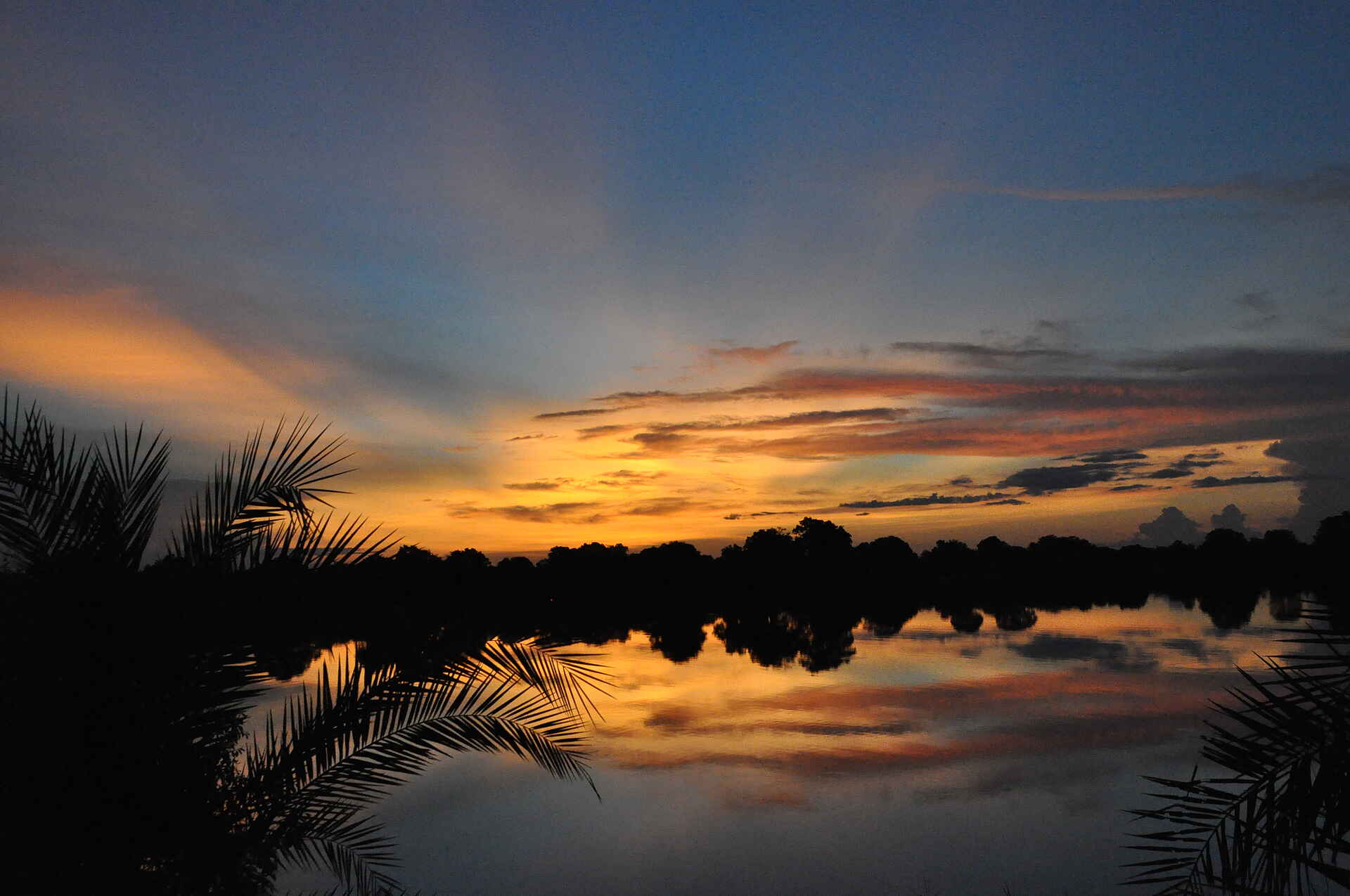 Kafue-Nationalpark, Lagune, Mukambi Fig Tree Bush Camp, Mukambi Safaris, Shishamba River, Sonnenuntergang, Afrikarma, Afrikarma Safaris, Afrikarma Safaris – Wildnis. Hautnah., afrikarma.de