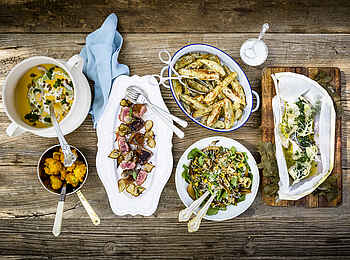 Singita Castleton: Auswahl an Köstlichkeiten aus der Küche Singita Castleton: Auswahl an Köstlichkeiten aus der Küche