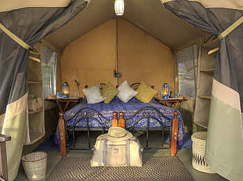Koros Camp: Blick in ein Gästezelt