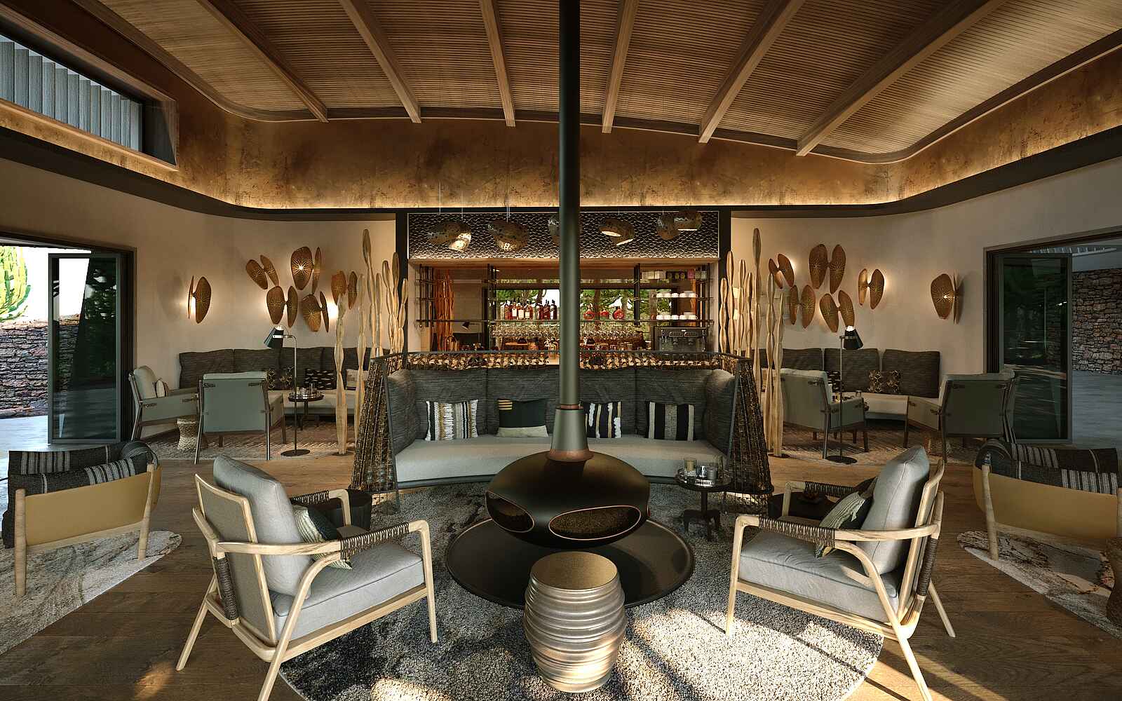 Mashatu Euphorbia Villas: Lounge mit Deck Mashatu Euphorbia Villas: Lounge mit Deck