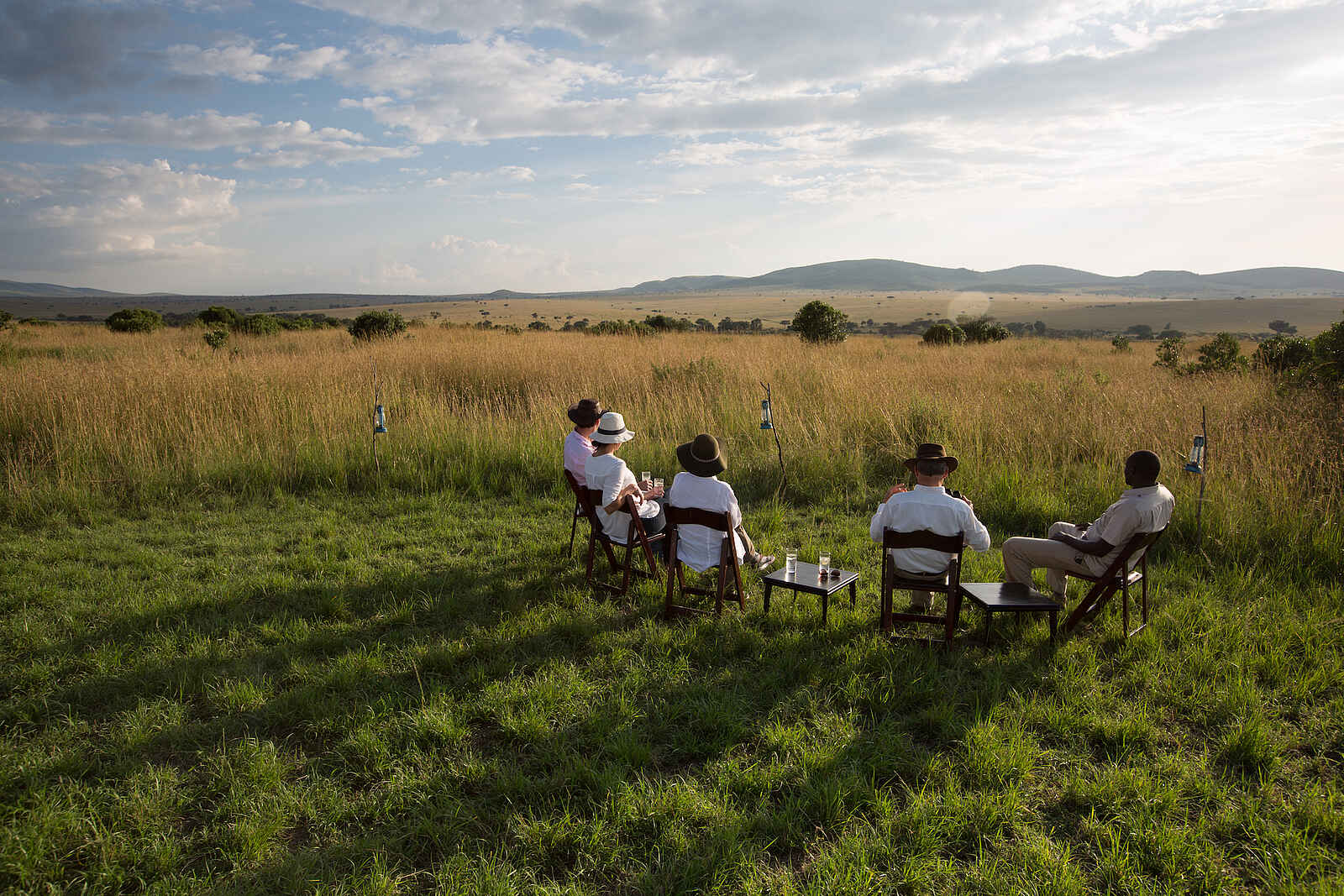 Sand River Masai Mara Camp: Sundowner Sand River Masai Mara Camp: Sundowner