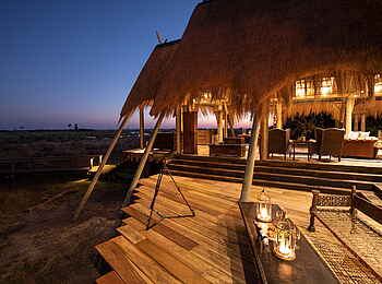 Selinda Camp: Lounge am Abend