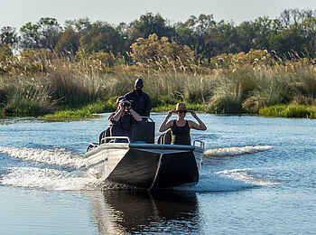 Qorokwe Camp: Mit dem Boot unterwegs