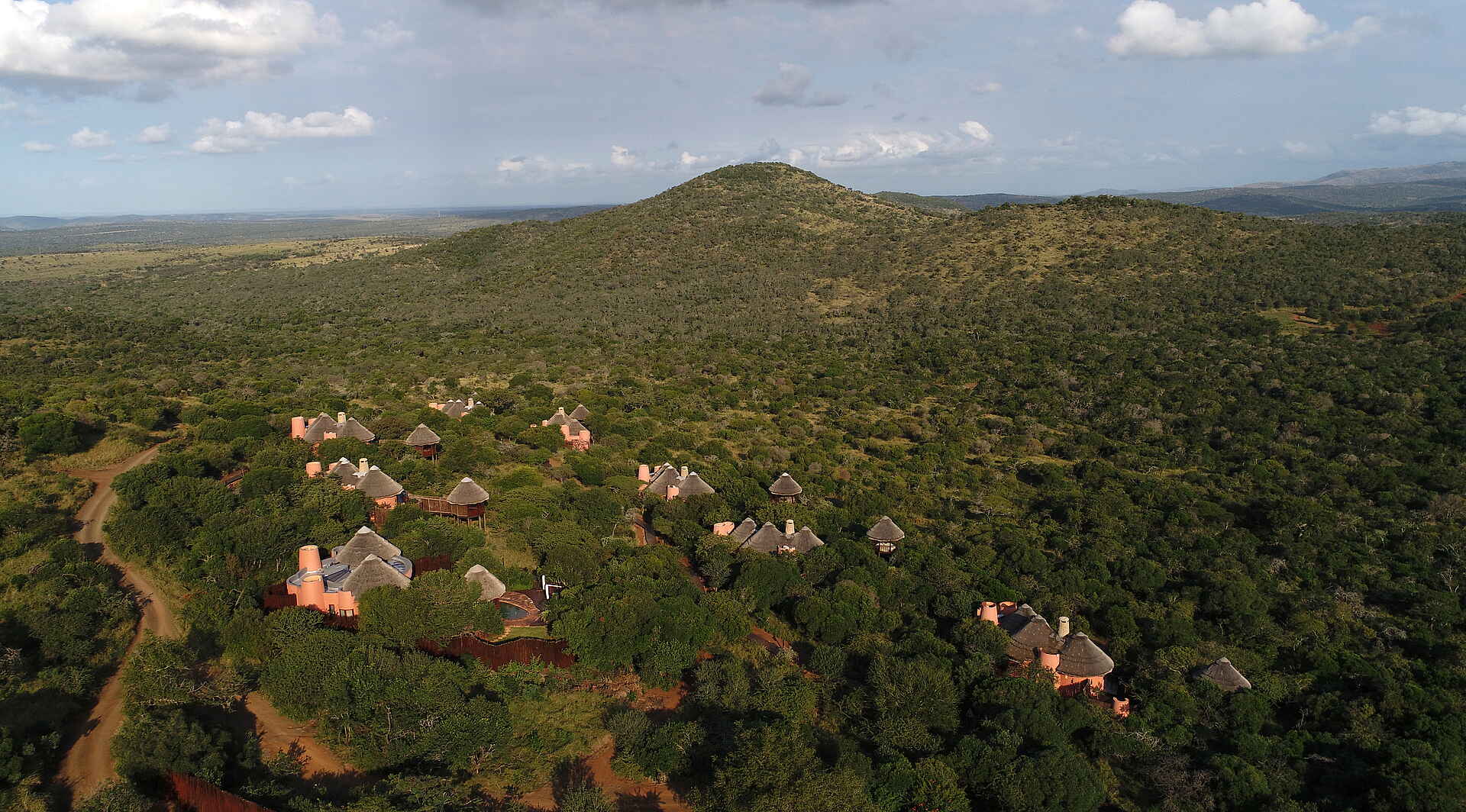 Thanda Safari Lodge: Camp aus der Luft Safari, Südafrika, Thanda, Thanda Safari Lodge