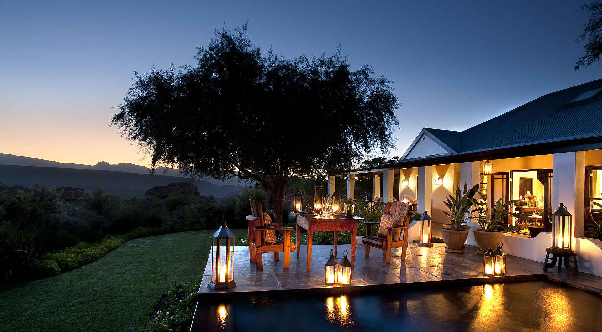 Bushmans Kloof Wilderness Lodge: Koro Lodge Terrasse 
