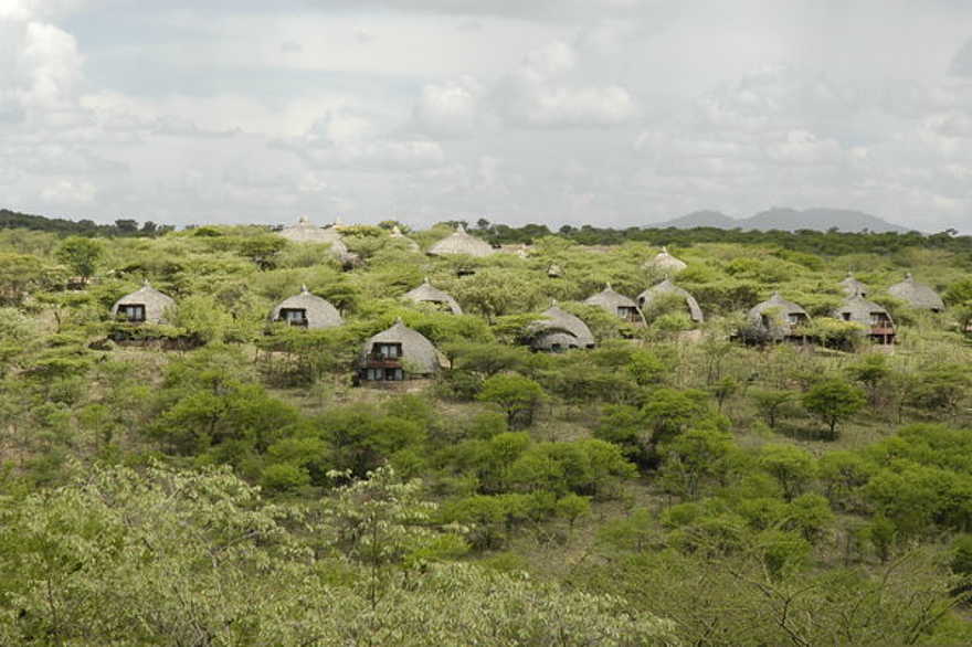 Serengeti Serena Safari Lodge: Rondavels am Hang Serengeti Serena Safari Lodge: Rondavels am Hang