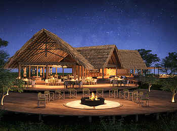 Tumani Tented Camp: Terrasse mit Boma