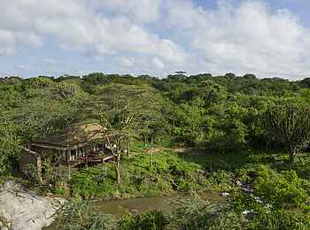 Legendary Mwiba Lodge: Lufbild einer Zeltsuite Legendary Mwiba Lodge: Lufbild einer Zeltsuite