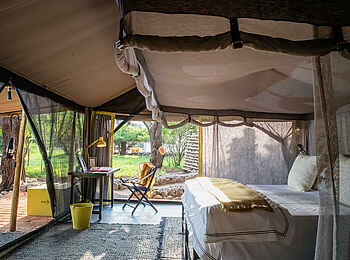 Forest Chem Chem: Gästezelt mit Doppelbett Forest Chem Chem: Gästezelt mit Doppelbett