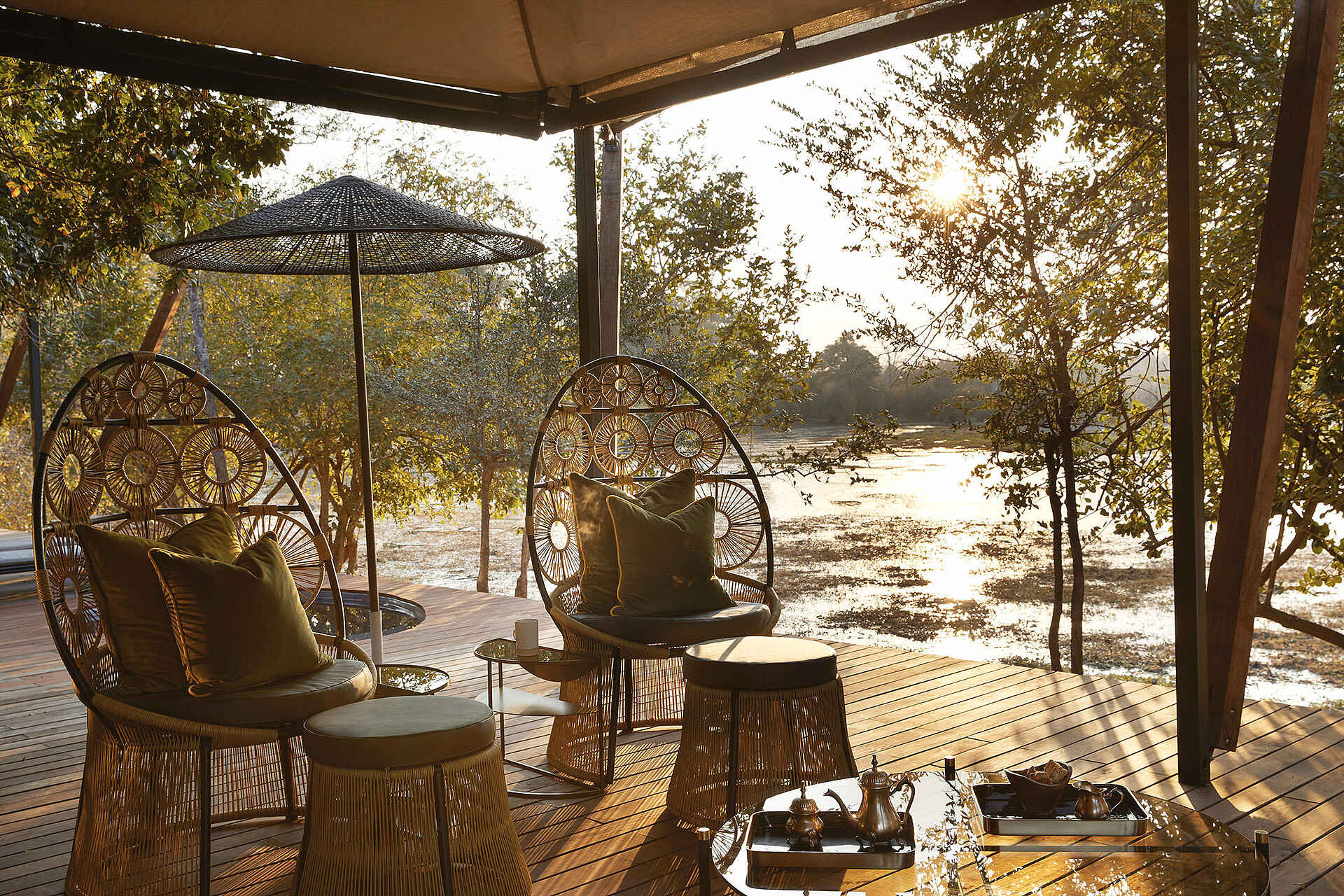 Molori Mashuma Luxury Tented Camp: Villa Style Tented Suite - Terrasse