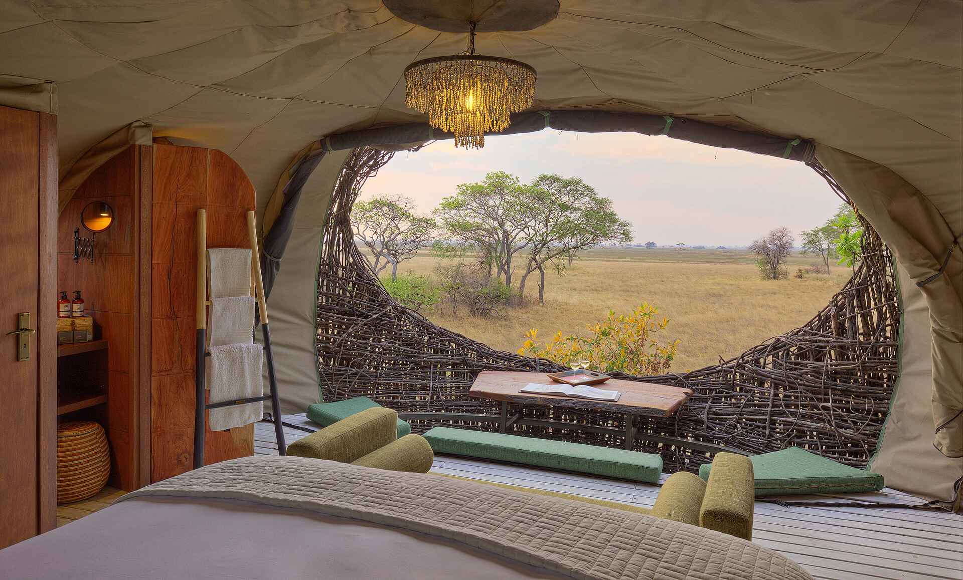 Chisa Busanga Camp: Blick aus dem Bett