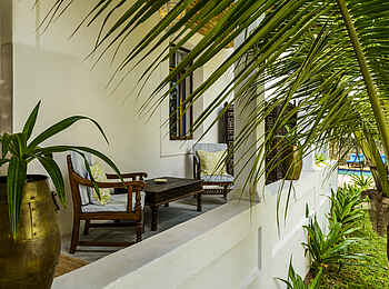 Ibo Island Lodge: Veranda des Djolwe Zimmers