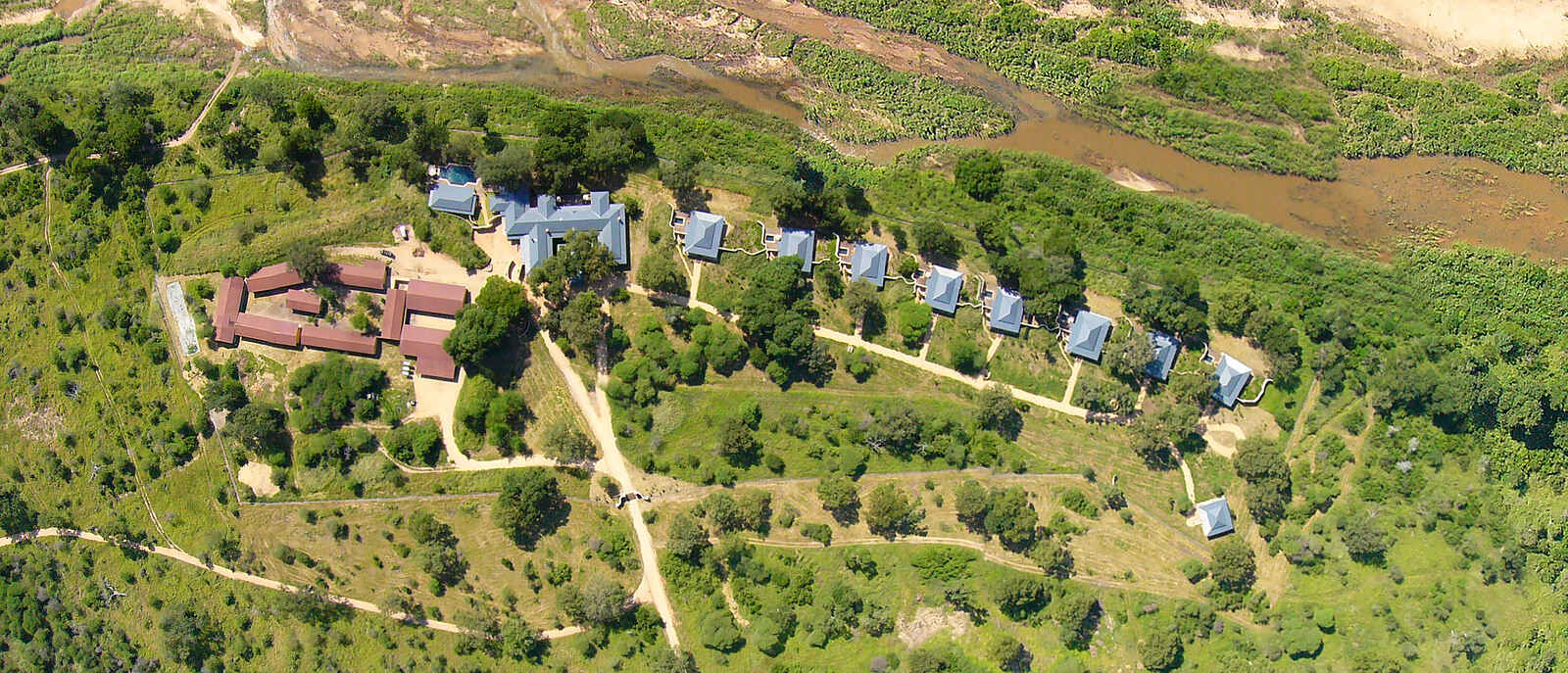 MalaMala Rattrays Camp: Luftbild des Rattrays MalaMala Rattrays Camp: Luftbild des Rattrays