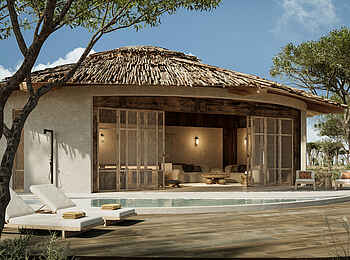 Ubuyu Lodge: Terrasse mit Plungepool