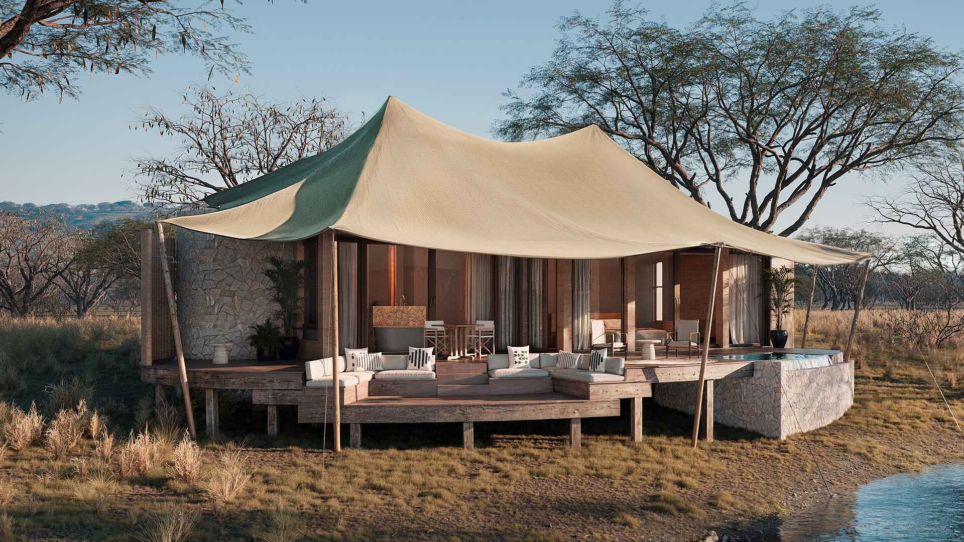 Nweti Camp: Außenansicht Zeltsuite