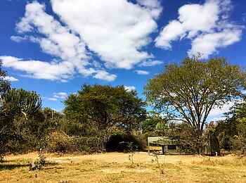 Ntemwa Busanga Bushcamp: Mobiles Zelt im Schatten