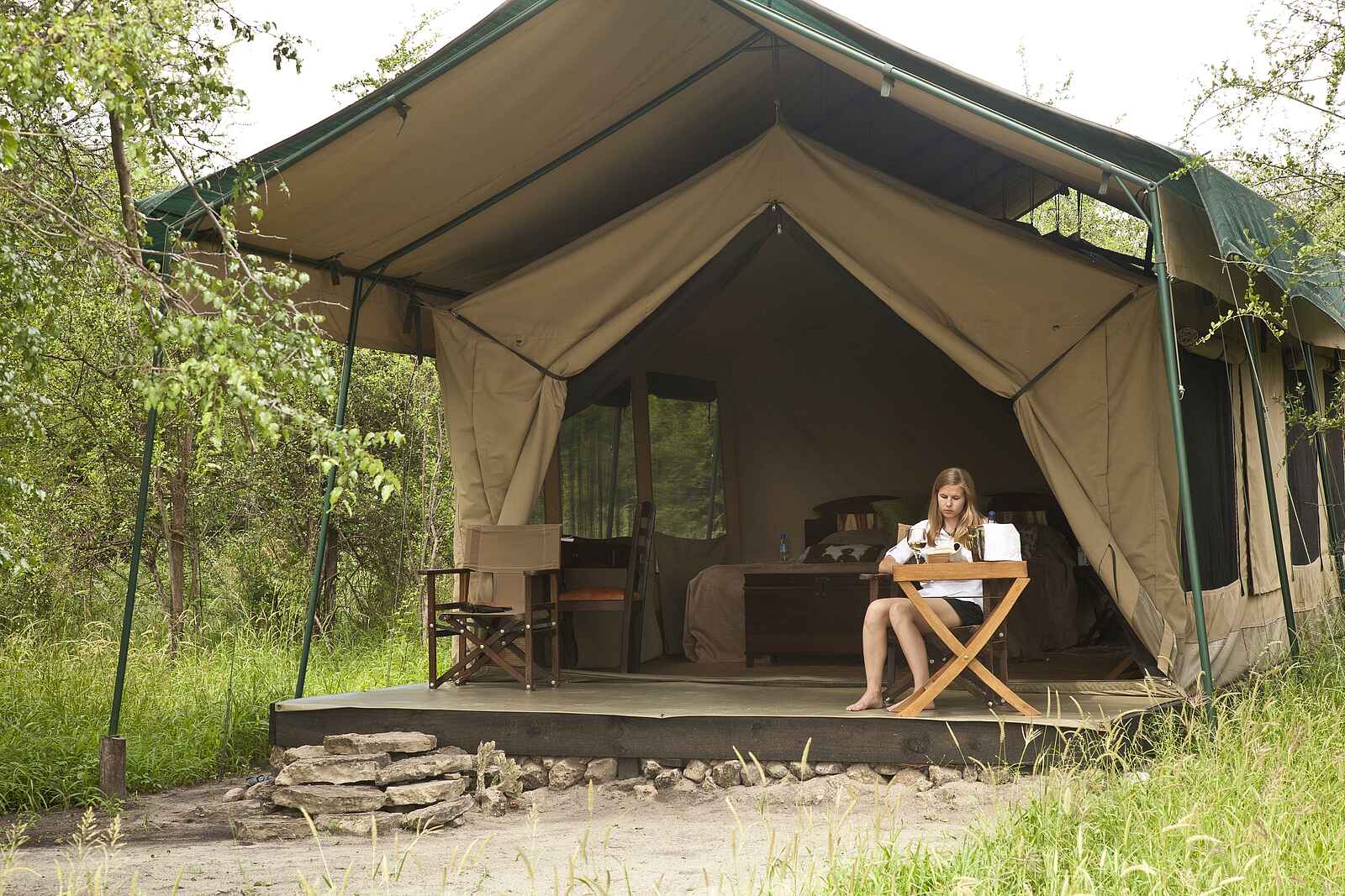 Manyara Ranch: Gästezelt mit kleiner Terrasse Manyara Ranch: Gästezelt mit kleiner Terrasse