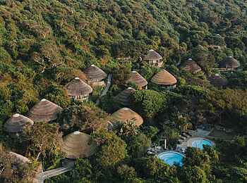 Thonga Beach Lodge: Die Lodge aus der Vogelperspektive Thonga Beach Lodge: Die Lodge aus der Vogelperspektive