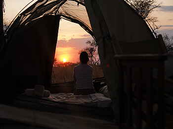 Wayo Walking Camp: Sonnenuntergang vom Zelt