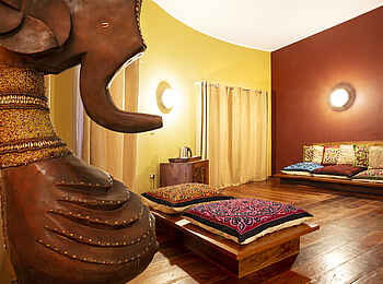 Gold Zanzibar Beach House & Spa: Das Wohnzimmer der Jungle Villa