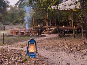 Mukambi Fig Tree Bush Camp: Eine Öllampe