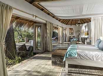 Tongabezi Lodge: Das Schlafzimmer des Honeymoon House