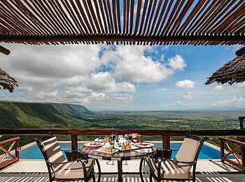 Lake Manyara Kilimamoja Lodge: Terrasse mit Ausblick on der Presidential Suite