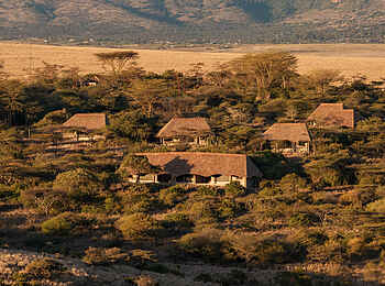 Lewa Safari Camp: Blick auf die Gästeunterkünfte