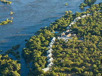 The Royal Livingstone: Hotelanlage am Sambesi-Ufer The Royal Livingstone: Hotelanlage am Sambesi-Ufer