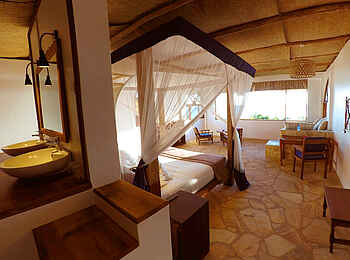 The Manta Resort: Bad und Schlafzimmer The Manta Resort: Bad und Schlafzimmer