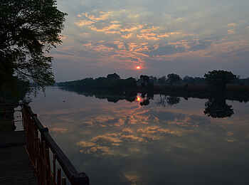 Leopard Lodge: Sonnenuntergang über dem Kafue River