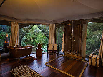 Mara Plains Camp: Das Badezimmer Mara Plains Camp: Das Badezimmer