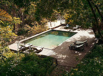 Rhino River Camp: Der Pool Rhino River Camp: Der Pool