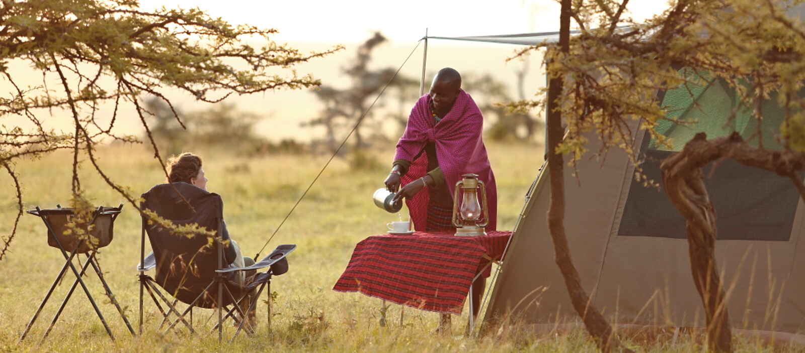 Naboisho Camp: Guten-Morgen-Tee Naboisho Camp: Guten-Morgen-Tee