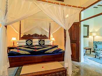 Ibo Island Lodge: Schlafbereich des historischen Zimmers Kixewa