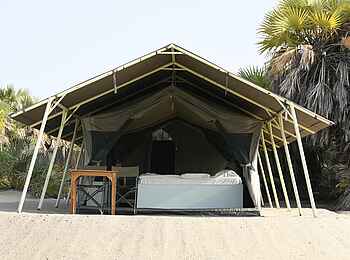 Lobolo Camp: Gästezelt Frontalansicht