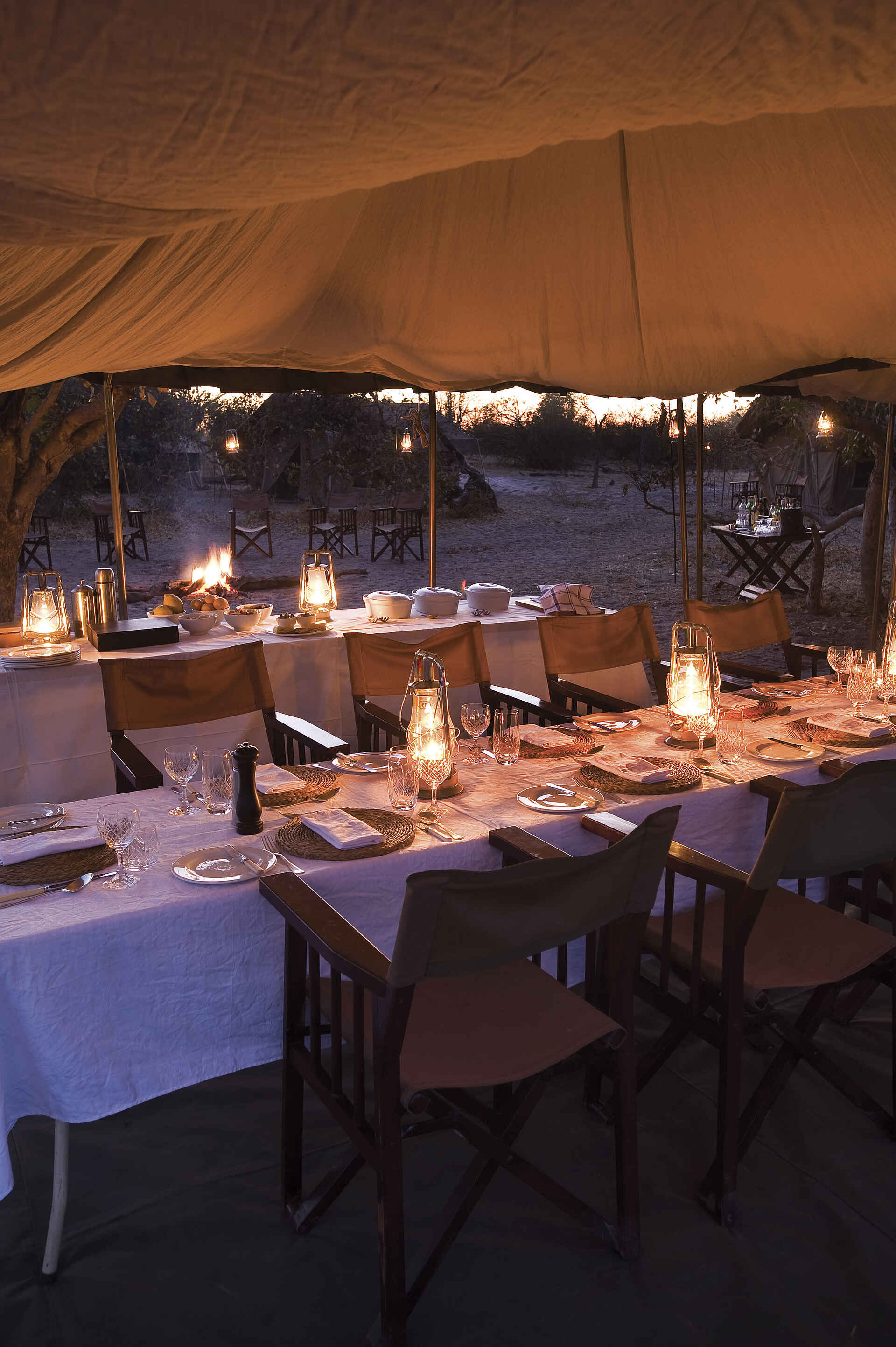 Chobe under Canvas: Dinnertafel
