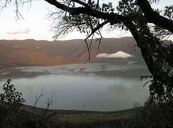 Lake Natron Camp: Natronsee am Morgen